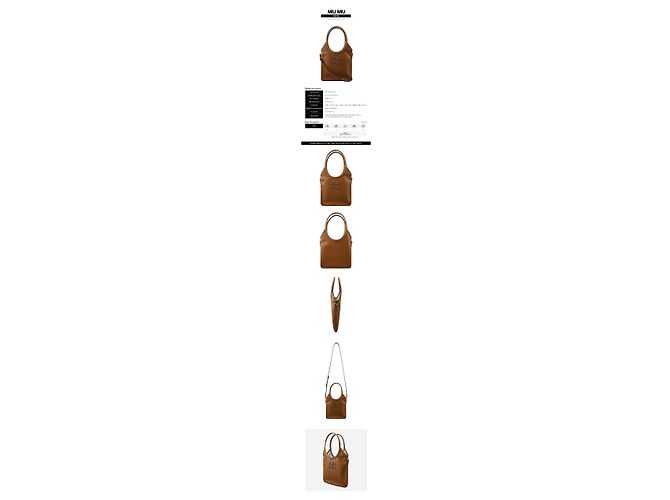 Miu Miu Ivy Mini Leder-Tote-Bag Cognac - Ansicht 2