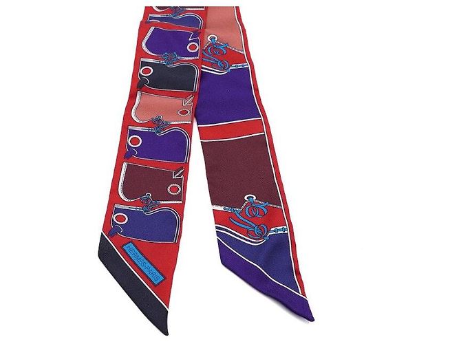 Hermès Pañuelo de seda Twilly Roja - vista 2