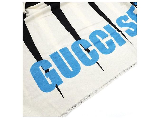 Gucci Sciarpa Seoul in misto cashmere Blu - vista 5