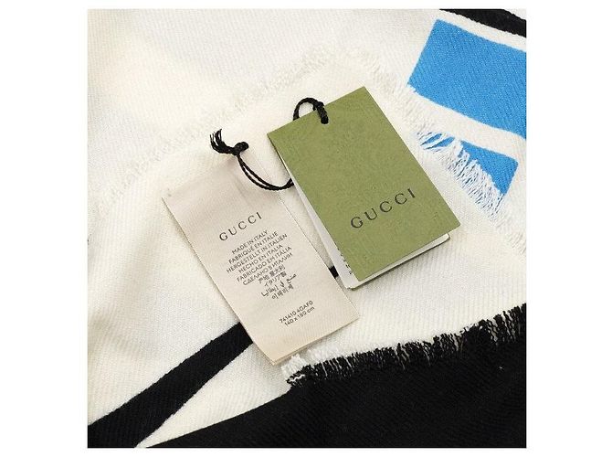 Gucci Sciarpa Seoul in misto cashmere Blu - vista 6