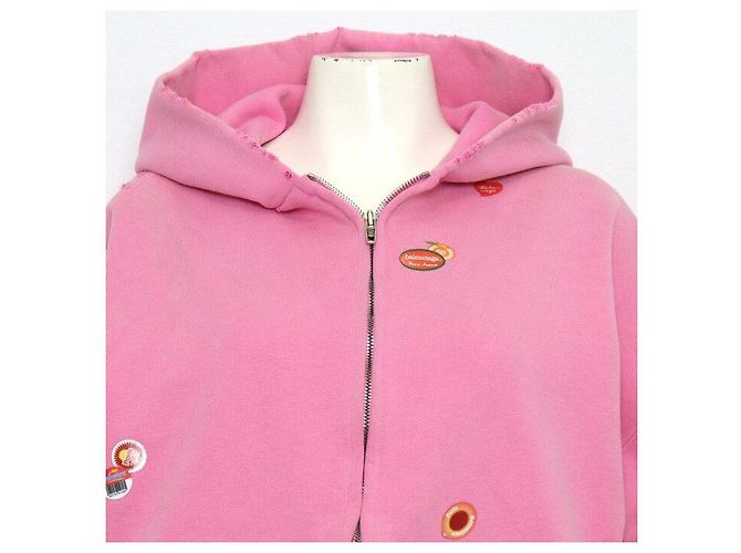 Balenciaga Chaqueta con capucha con cremallera de algodón para mujer Rosa - vista 2