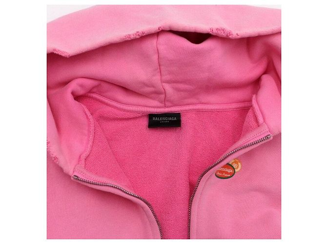 Balenciaga Chaqueta con capucha con cremallera de algodón para mujer Rosa - vista 5