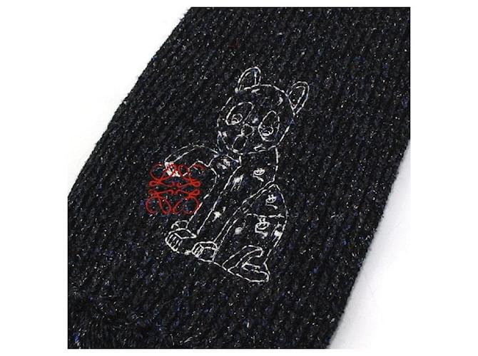 Loewe Sciarpa Future Cat Ricamata Black Mélange Nero - vista 2