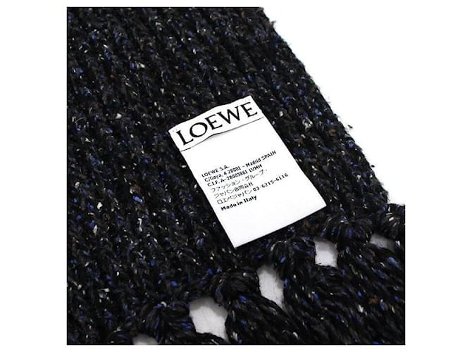 Loewe Sciarpa Future Cat Ricamata Black Mélange Nero - vista 5