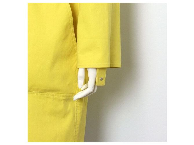 Hermès Giacca in cotone gialla con cintura da donna - vista 3