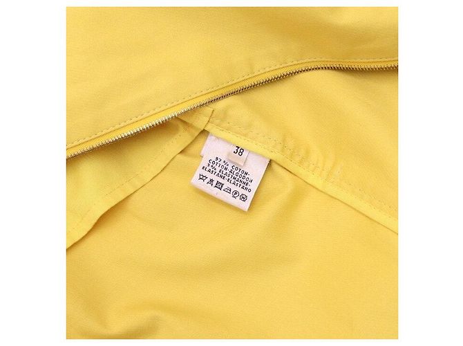 Hermès Giacca in cotone gialla con cintura da donna - vista 6