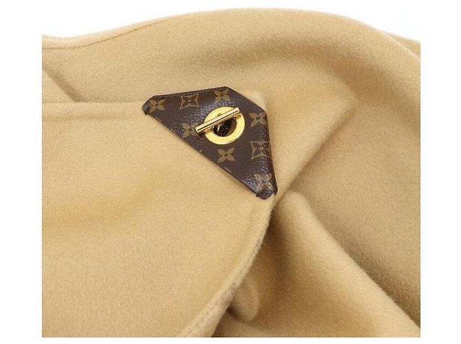 Louis Vuitton Beige Wool Blend Monogram Double Face Women's Coat Brown - view 6