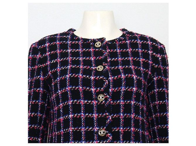 Chanel Giacca in tweed multicolore blu navy da donna Season - vista 2