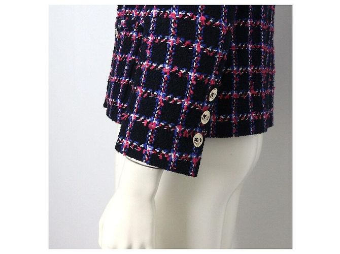 Chanel Giacca in tweed multicolore blu navy da donna Season - vista 3