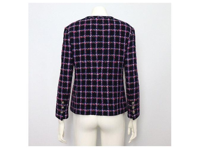 Chanel Giacca in tweed multicolore blu navy da donna Season - vista 4