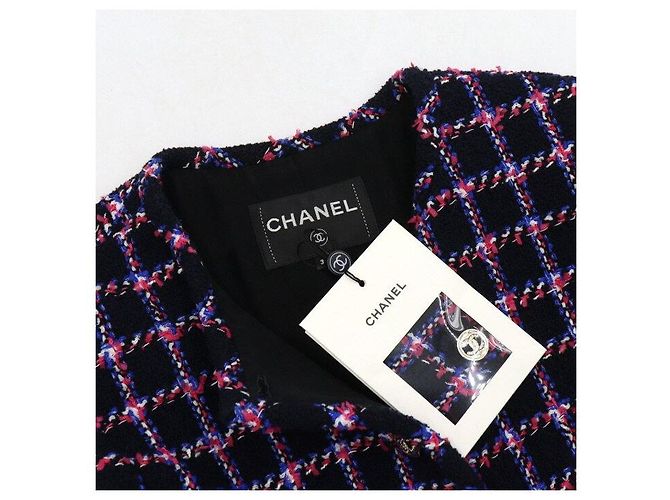 Chanel Giacca in tweed multicolore blu navy da donna Season - vista 5