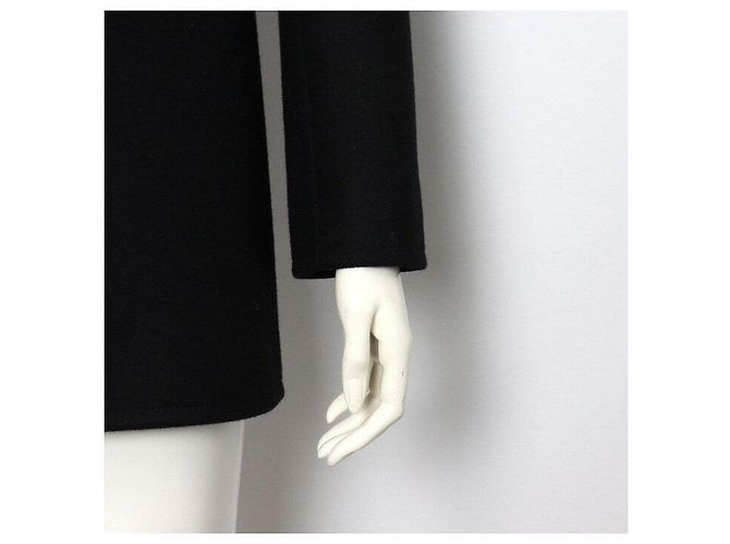 Saint Laurent Abrigo de lana doble negro para mujer - vista 3