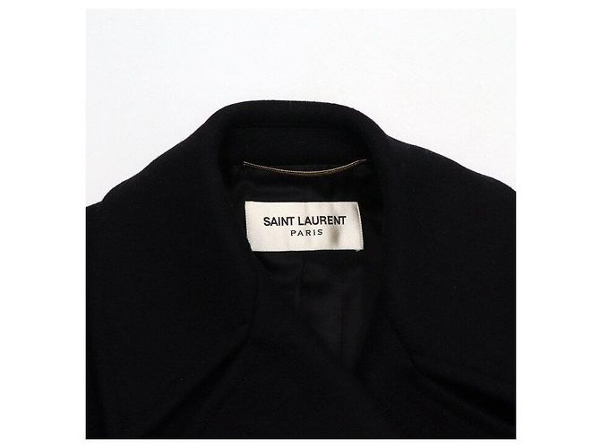 Saint Laurent Abrigo de lana doble negro para mujer - vista 5