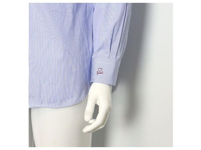 Gucci Herrenhemd mit gestreiftem Design und gesticktem Herz-Logo - Ansicht 3