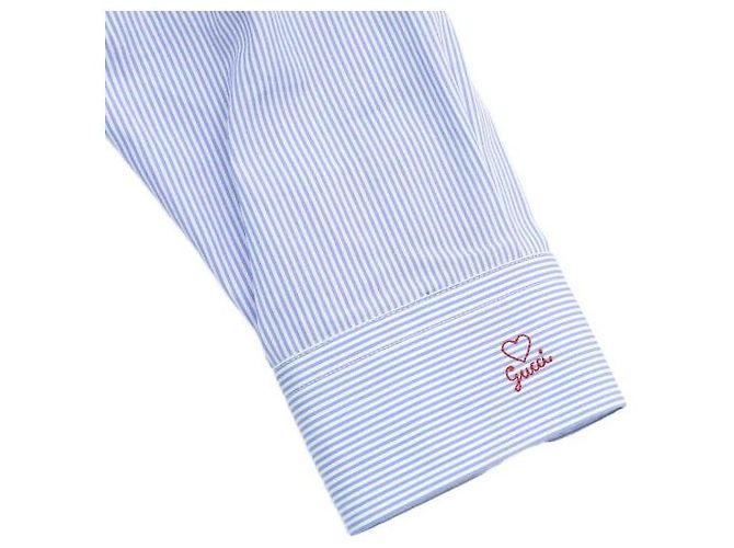 Gucci Herrenhemd mit gestreiftem Design und gesticktem Herz-Logo - Ansicht 6