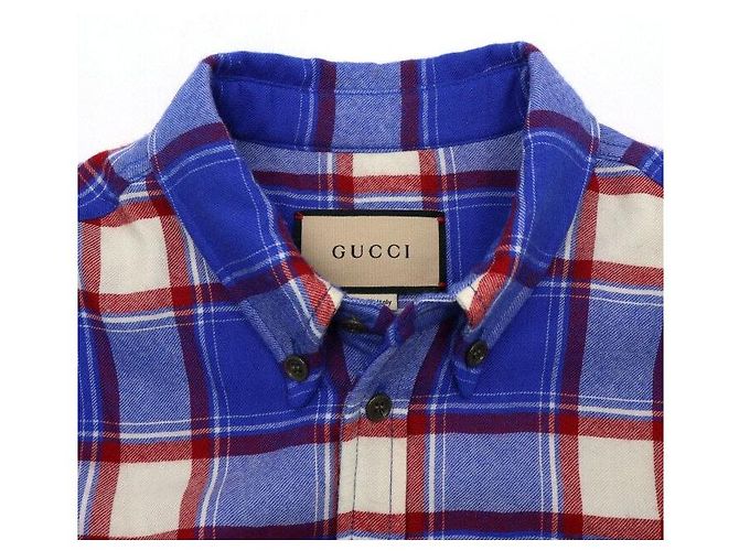Gucci Besticktes Karohemd für Herren Blau - Ansicht 5