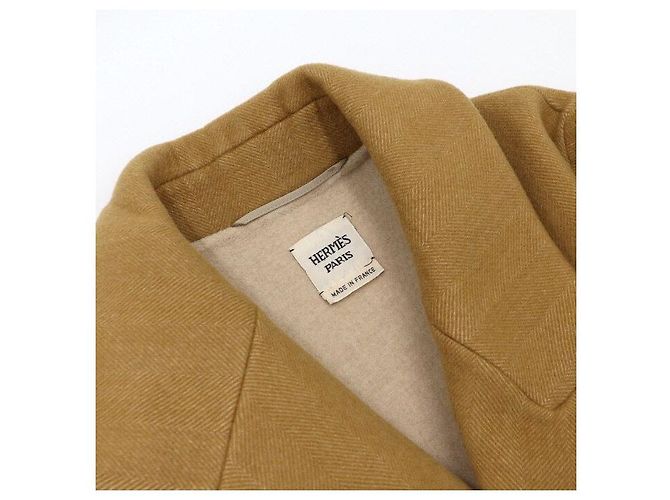 Hermès Abrigo de cachemira de dos bolsillos para mujer Naranja - vista 5