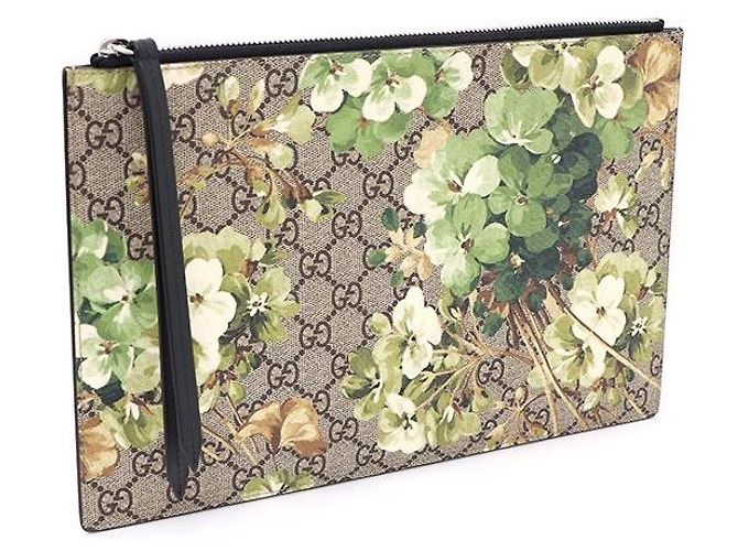 Gucci Clutch Media GG Supreme Bloom Marrone - vista 2