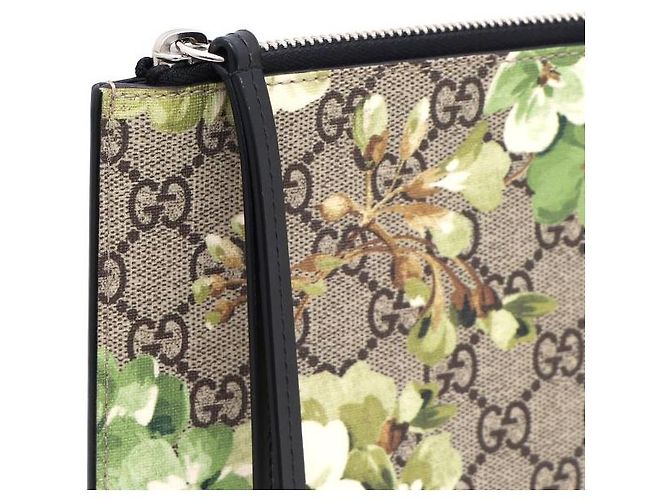 Gucci Clutch Media GG Supreme Bloom Marrone - vista 4