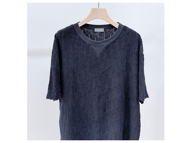Dior Oblique Terry Baumwoll-T-Shirt Schwarz - Ansicht 2