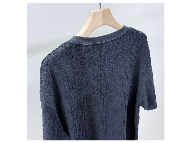Dior Oblique Terry Baumwoll-T-Shirt Schwarz - Ansicht 5