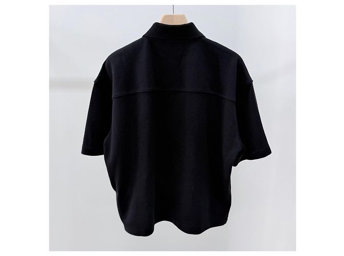 Saint Laurent Kurzarm Poloshirt aus Baumwolle Schwarz - Ansicht 5