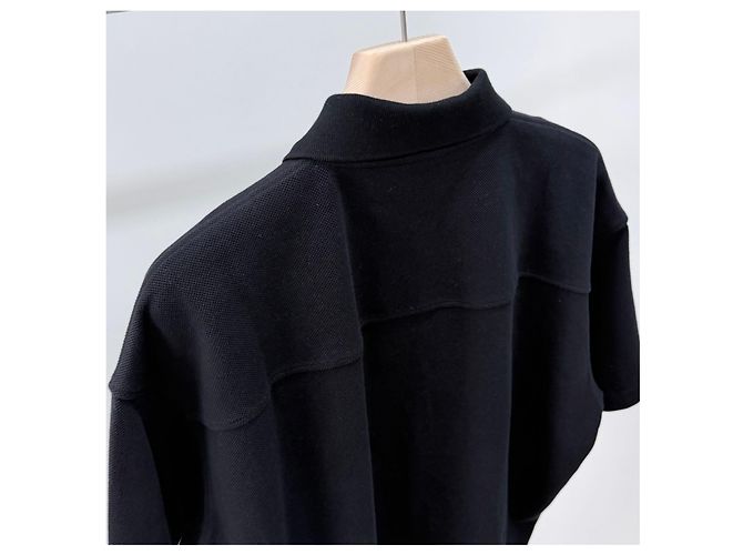 Saint Laurent Kurzarm Poloshirt aus Baumwolle Schwarz - Ansicht 6
