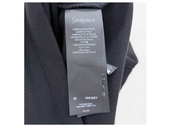 Saint Laurent Kurzarm Poloshirt aus Baumwolle Schwarz - Ansicht 7