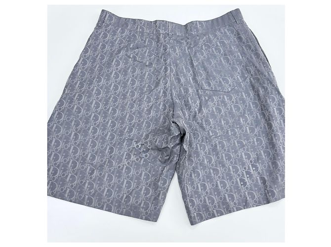 Dior Short de seda jacquard Oblique Cinza Marrom - vista 2