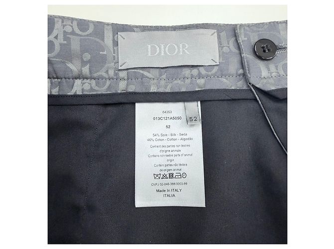 Dior Short de seda jacquard Oblique Cinza Marrom - vista 3