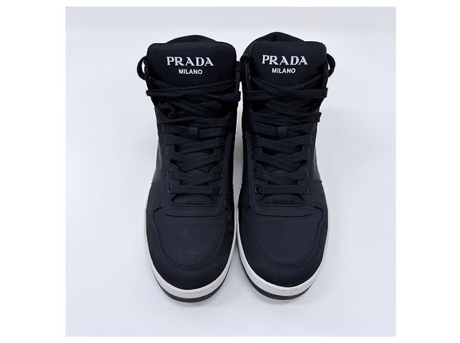 Prada Sneakers high-top in gabardine di nylon nero - vista 6