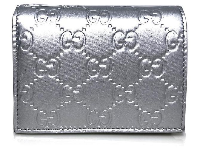 Gucci Kleiner Geldbeutel GG Emblem Silber - Ansicht 4