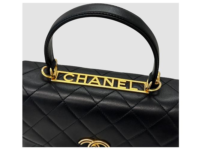 Chanel Season Coco Handle Top Handle Chain Lettering Black Series Nero - vista 11