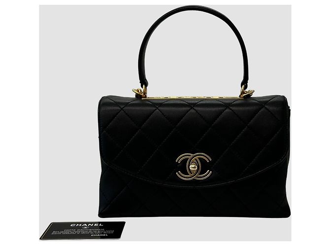 Chanel Season Coco Handle Top Handle Chain Lettering Black Series Nero - vista 3