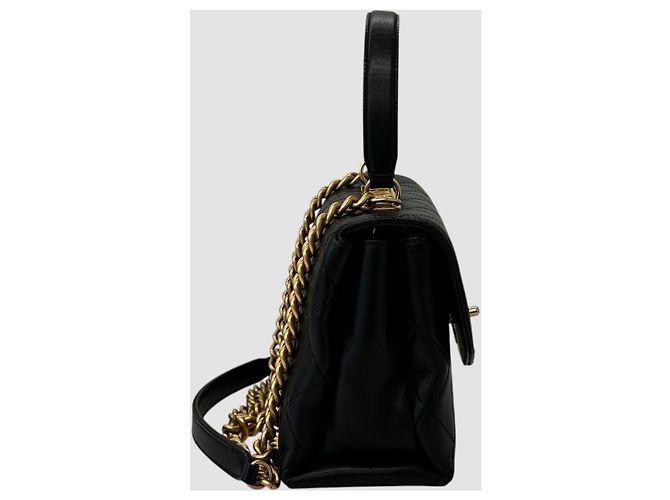 Chanel Season Coco Handle Top Handle Chain Lettering Black Series Nero - vista 4