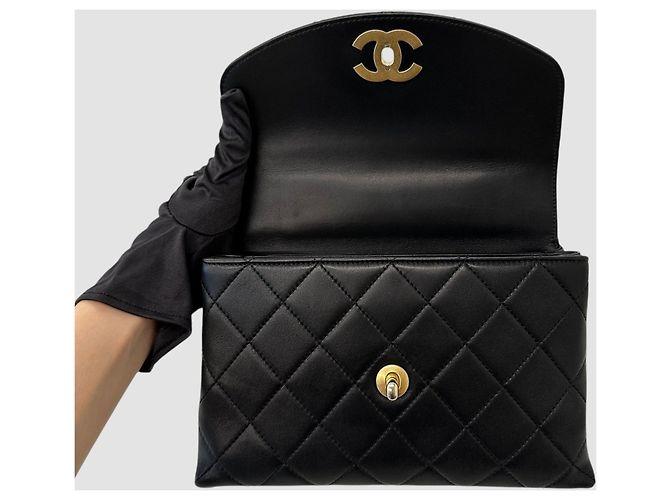 Chanel Season Coco Handle Top Handle Chain Lettering Black Series Nero - vista 6