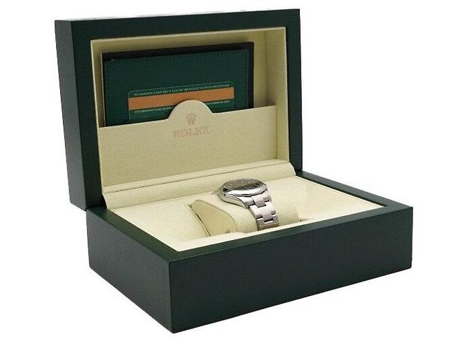 Rolex Relógio Oyster Perpetual de aço para mulher com mostrador preto - vista 7
