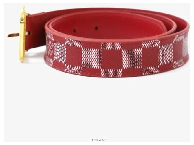 Louis Vuitton Damier Canvas Gürtel Rot Gold - Ansicht 2