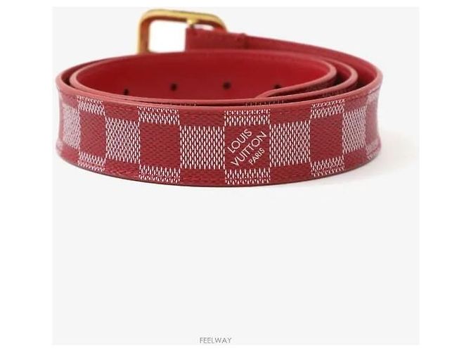 Louis Vuitton Damier Canvas Gürtel Rot Gold - Ansicht 3