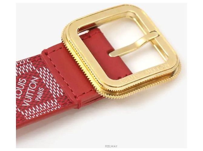 Louis Vuitton Damier Canvas Gürtel Rot Gold - Ansicht 5