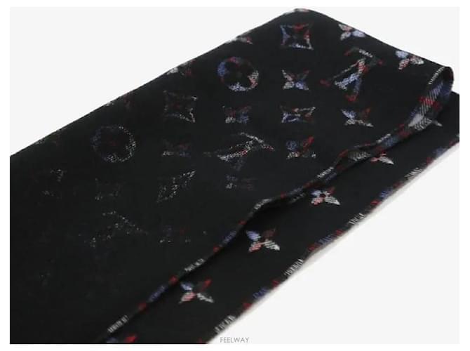 Louis Vuitton Sciarpa nera con motivo monogramma Nero - vista 5