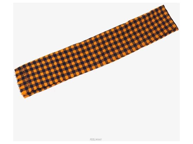 Louis Vuitton Sciarpa a quadri arancione - vista 4