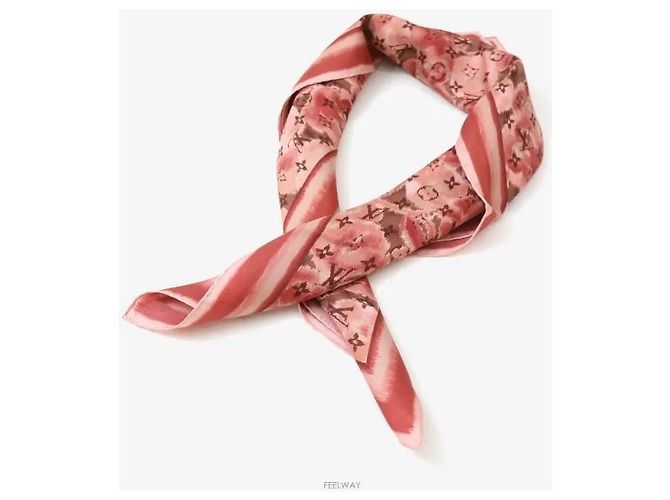 Louis Vuitton Bufanda con estampado de flores de cerezo Burdeos Roja - vista 2