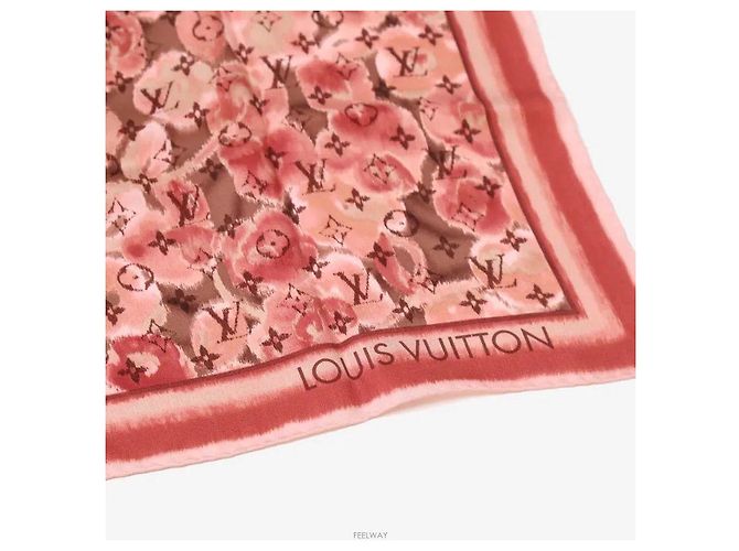 Louis Vuitton Bufanda con estampado de flores de cerezo Burdeos Roja - vista 3