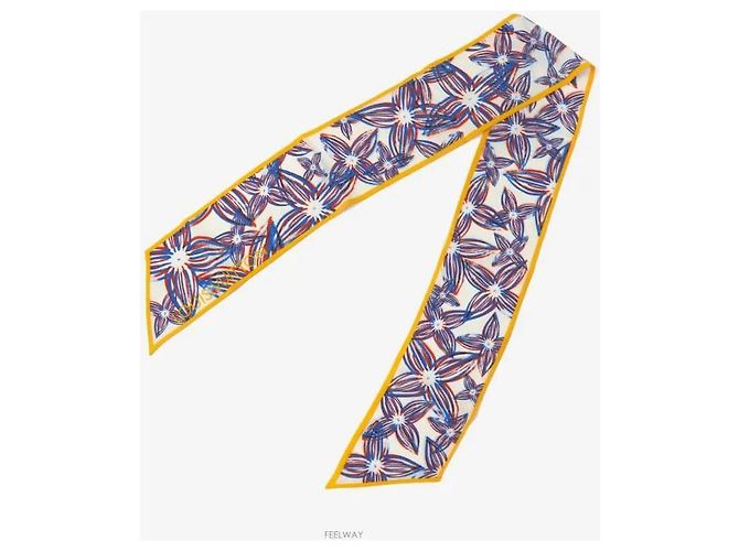 Louis Vuitton Sciarpa Twilly Rain Giant Bandau Blu Giallo - vista 2