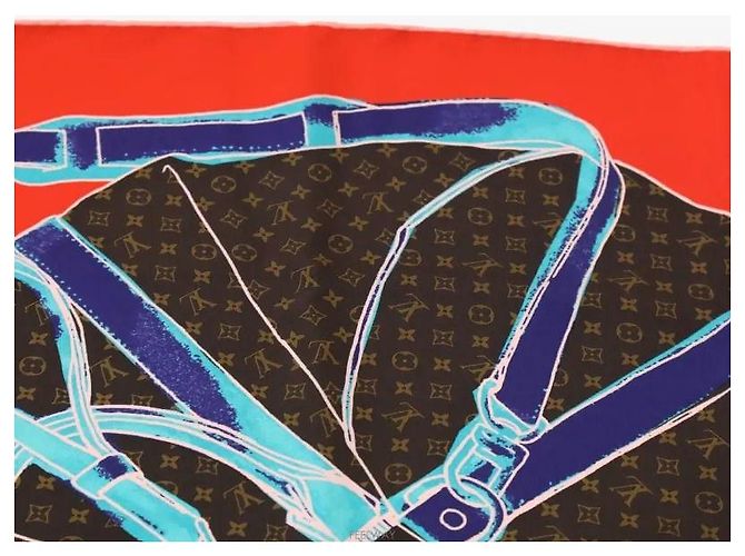 Louis Vuitton Foulard Bandana Trunk Rosso - vista 4