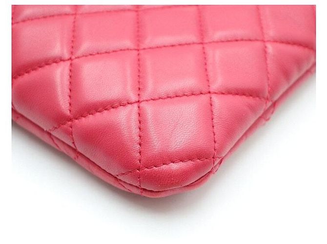 Chanel Clutch Boy Medium in agnello Rosa - vista 6