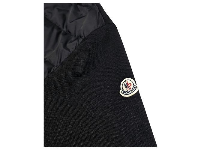 Moncler Gesteppte Strick-Hemdenjacke Schwarz - Ansicht 3