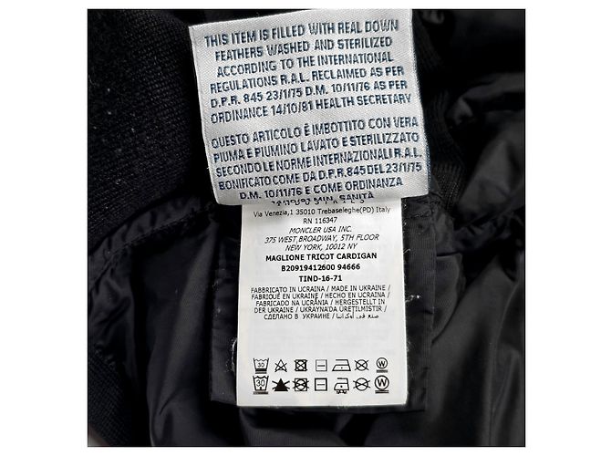 Moncler Gesteppte Strick-Hemdenjacke Schwarz - Ansicht 6