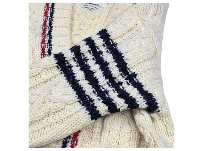 Thom Browne Zopfstrick-Cardigan Weiß - Ansicht 3